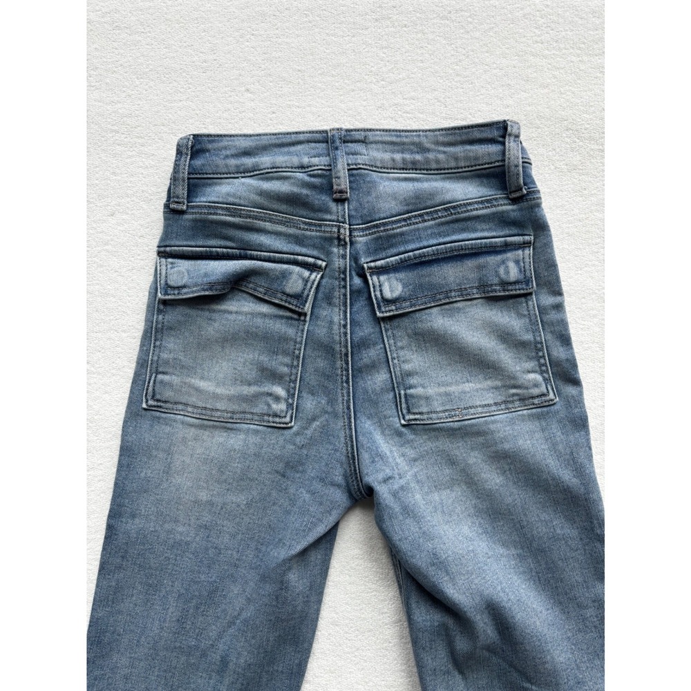 Kut from the Kloth Reese Straight Leg Jeans Women 00 Blue Crop Utility Seam - Picture 10 of 10